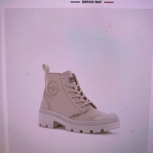 Palladium Women's Lace Up Beige Boots